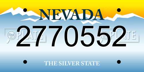 2770552 Nevada License Plate