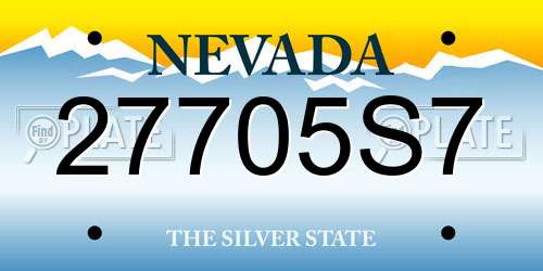 27705S7 Nevada License Plate