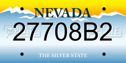 27708B2 Nevada License Plate