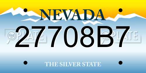 27708B7 Nevada License Plate