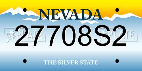 27708S2 Nevada License Plate