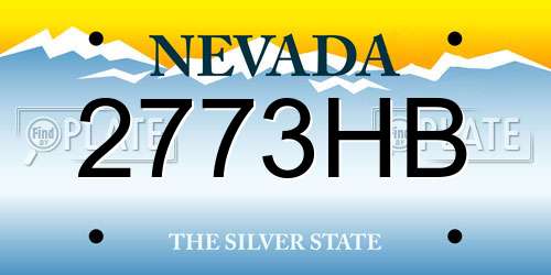 2773HB Nevada License Plate