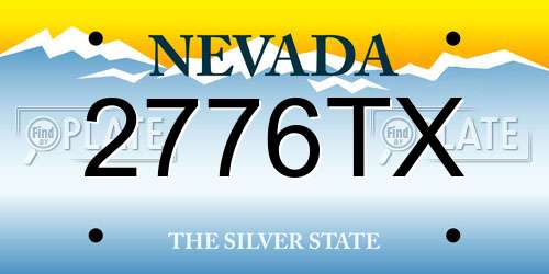2776TX Nevada License Plate