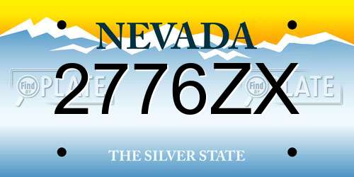 2776ZX Nevada License Plate