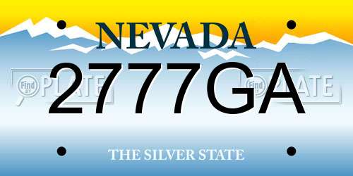 2777GA Nevada License Plate