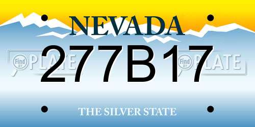277B17 Nevada License Plate