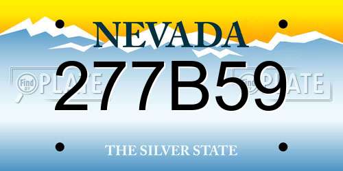 277B59 Nevada License Plate