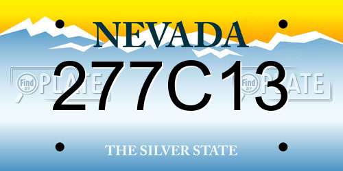 277C13 Nevada License Plate