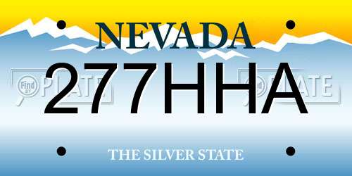 277HHA Nevada License Plate