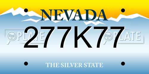 277K77 Nevada License Plate