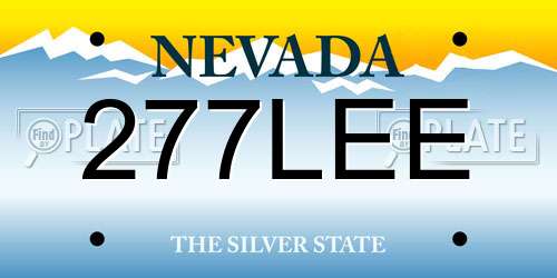 277LEE Nevada License Plate