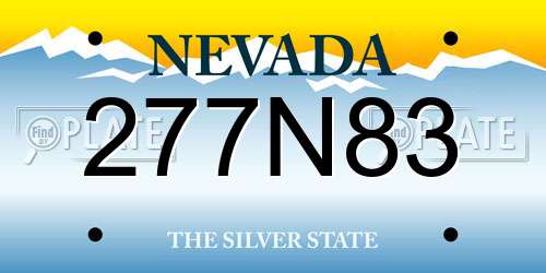 277N83 Nevada License Plate