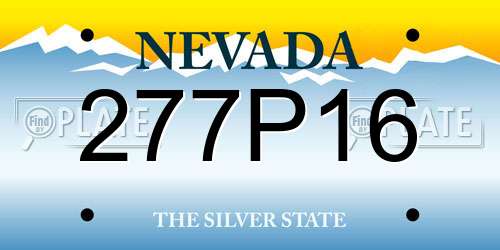 277P16 Nevada License Plate