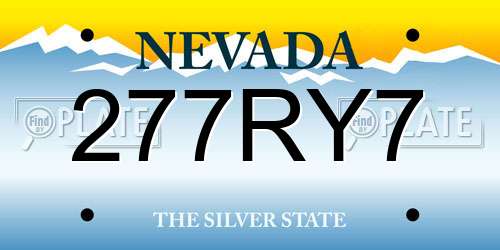 277RY7 Nevada License Plate