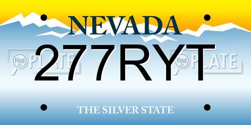 277RYT Nevada License Plate