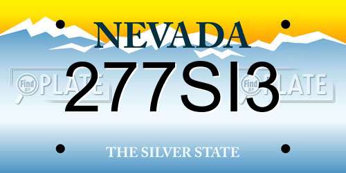 277SI3 Nevada License Plate