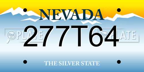 277T64 Nevada License Plate