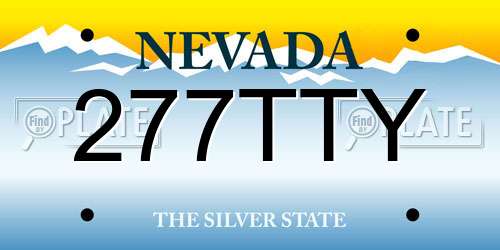 277TTY Nevada License Plate