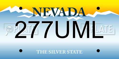 277UML Nevada License Plate