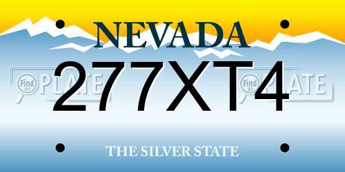 277XT4 Nevada License Plate