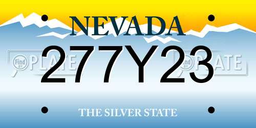 277Y23 Nevada License Plate