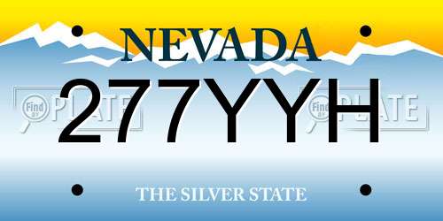 277YYH Nevada License Plate