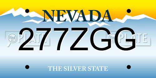 277ZGG Nevada License Plate
