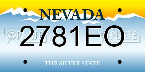 2781EO Nevada License Plate