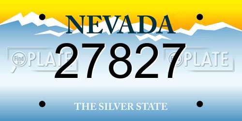 27827 Nevada License Plate