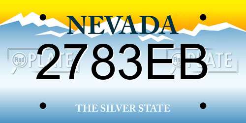 2783EB Nevada License Plate