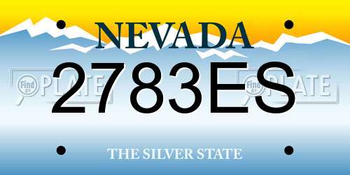 2783ES Nevada License Plate