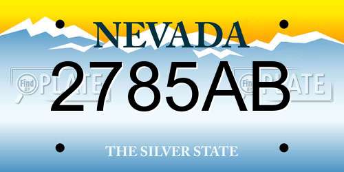 2785AB Nevada License Plate