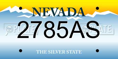 2785AS Nevada License Plate