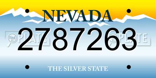 2787263 Nevada License Plate