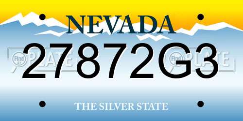 27872G3 Nevada License Plate