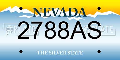 2788AS Nevada License Plate