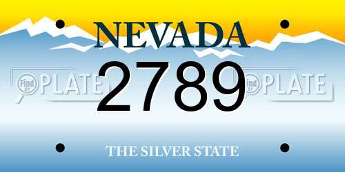2789 Nevada License Plate