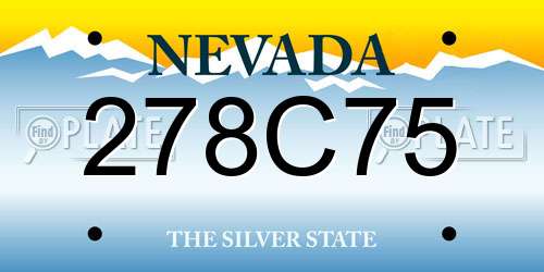 278C75 Nevada License Plate