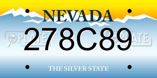 278C89 Nevada License Plate