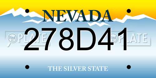 278D41 Nevada License Plate