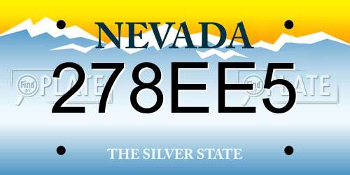 278EE5 Nevada License Plate
