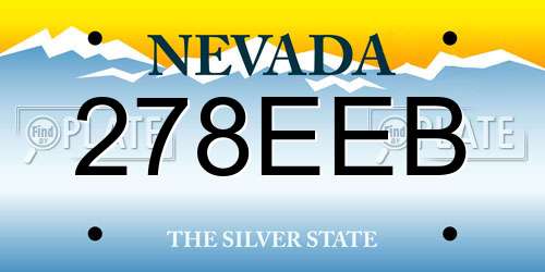 278EEB Nevada License Plate