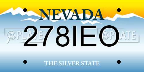 278IEO Nevada License Plate