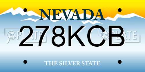 278KCB Nevada License Plate