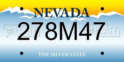 278M47 Nevada License Plate