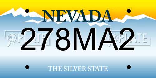 278MA2 Nevada License Plate