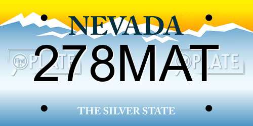 278MAT Nevada License Plate