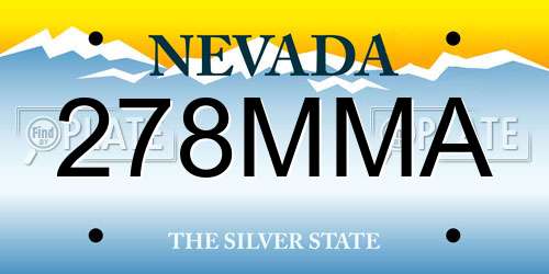 278MMA Nevada License Plate