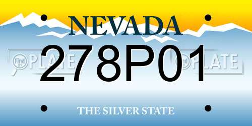 278P01 Nevada License Plate