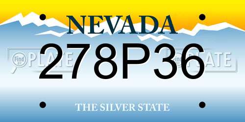 278P36 Nevada License Plate